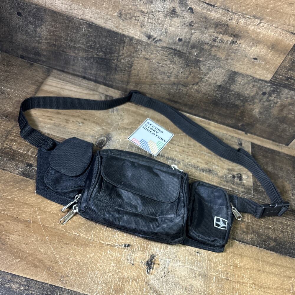 Eastsport Black Fanny Pack 6 Pockets Ammo Camera Hiking Utility Bag